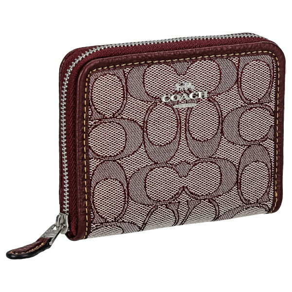 コーチ 折財布 二つ折り財布 ミニ財布 ラウンドファスナー レディース シグネチャー COACH CH389 SVW6V パープル プレゼント