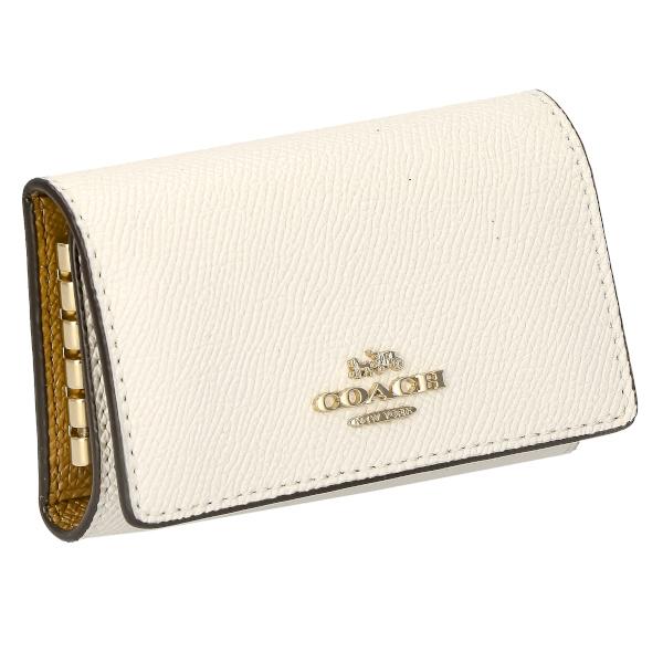 コーチ（COACH) コーチ COACH キーケース キーリング付き レザー レディース メンズ 76741 IMCHK ホワイト プレゼント