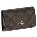 コーチ キーケース コーチ COACH キーケース 6連キーケース キーリング付き シグネチャー メンズ レディース 77998 IMAA8 ダークブラウン ブラック プレゼント