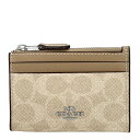 コーチ COACH パスケース カードケース IDケース 定期入れ キーリング付き レディース メンズ シグネチャー CW870 SVPWH サンド/トープ