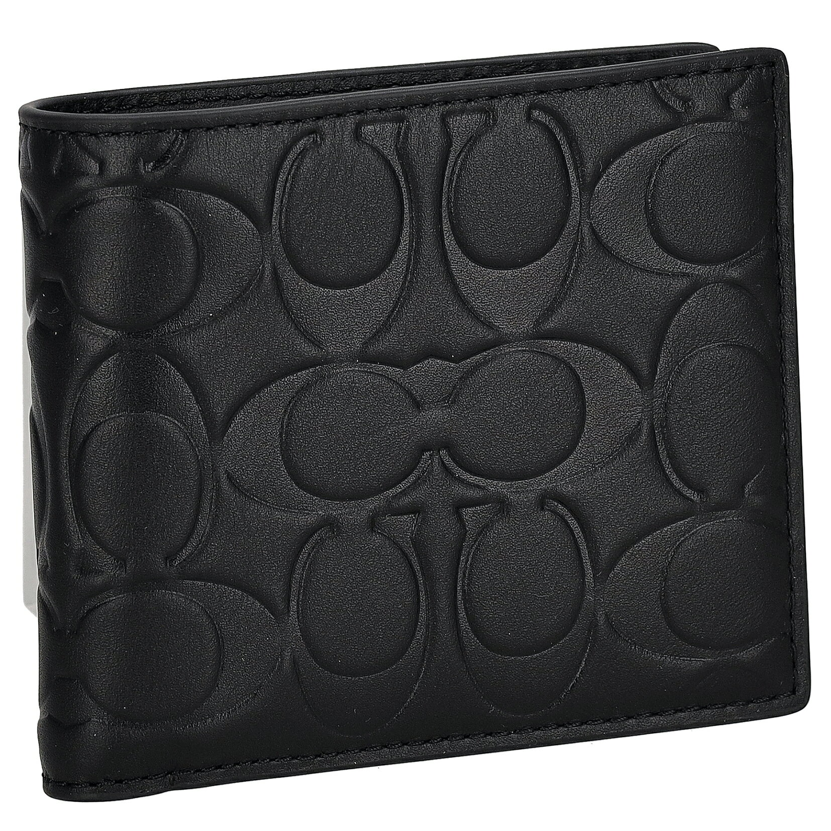 コーチ 二つ折り財布 メンズ財布 コインウォレットシグネチャー レザー COACH CX139 QB/BK ブラック