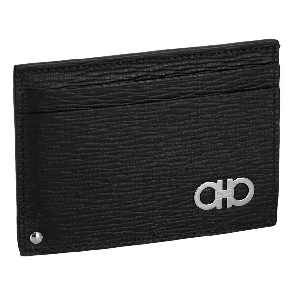 フェラガモ カードケース 定期入れ メンズ レディース ダブルガンチーニ レザー Salvatore Ferragamo 66A061 0685914 ブラック プレゼント