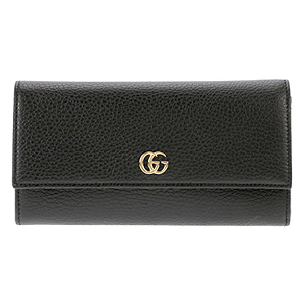 グッチ 財布（レディース） グッチ GUCCI 長財布 レディース財布 新品 プチ マーモント ダブルG レザー 456116 CAO0G 1000 ブラック プレゼント