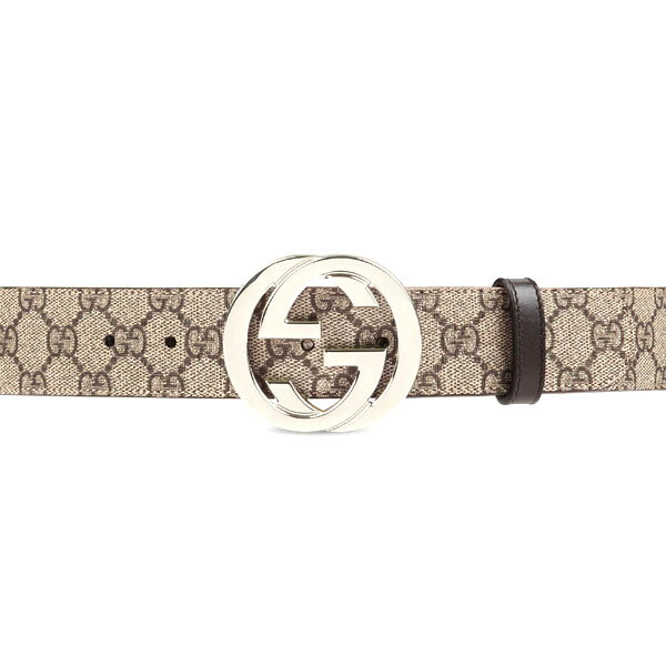 グッチ GUCCI ベルト メンズ 紳士 ベルト ビジネスベルト 新品 GGスプリームキャンバス インターロッキングG バックル 411924 KGDHN 9643 ベージュ ブラウン