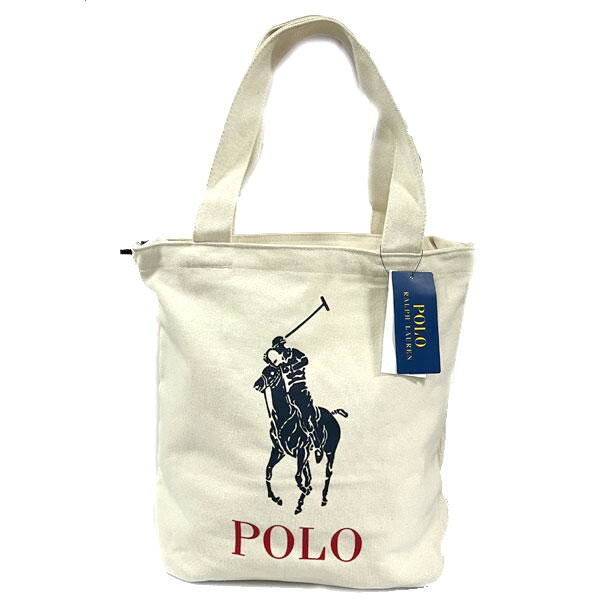 ラルフローレン ポロ ラルフローレン POLO RALPH LAUREN トートバッグ コットン RLAN POLO PLAY TOTE レディース 9AR018 NATURAL CANVAS