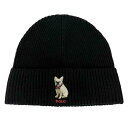 ポロ ラルフローレン POLO RALPH LAUREN ニット帽 ビーニー レディース メンズ フレンチブルドッグ刺繡 embroidered frenchie beanie PC0917 001 ポロ ブラック プレゼント