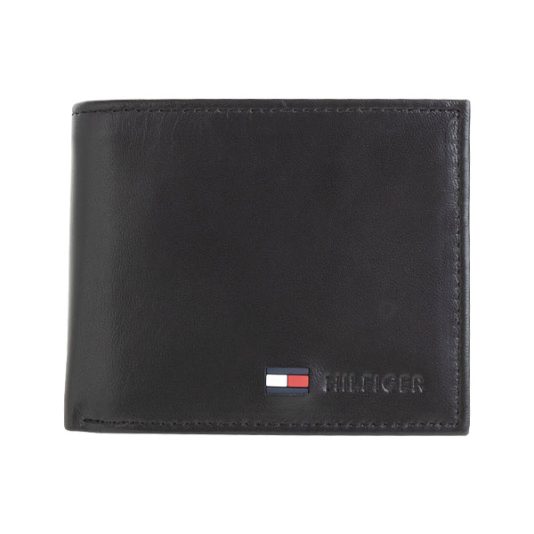 トミーヒルフィガー TOMMY HILFIGER 折財布 二つ折り財布 メンズ レディース ロゴ 31TL25X020 001 ブラック プレゼント