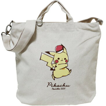 【クーポン10%割引 8/31まで】【送料無料 ゆうパケット発送限定品】Pokemon pikachu ポケモン ピカチュー カジュアル トートバッグ ショルダーバッグ 2WAY レディース アイボリー A4サイズ 【楽ギフ_包装】