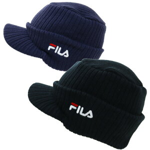 【クーポン10%割引 10/26 8:59まで】【送料無料 ゆうパケット発送限定品】フィラ FILA ベーシッ アクリル ロゴ刺繍ニット つば付きワッチ(オスロ)【楽ギフ_包装】