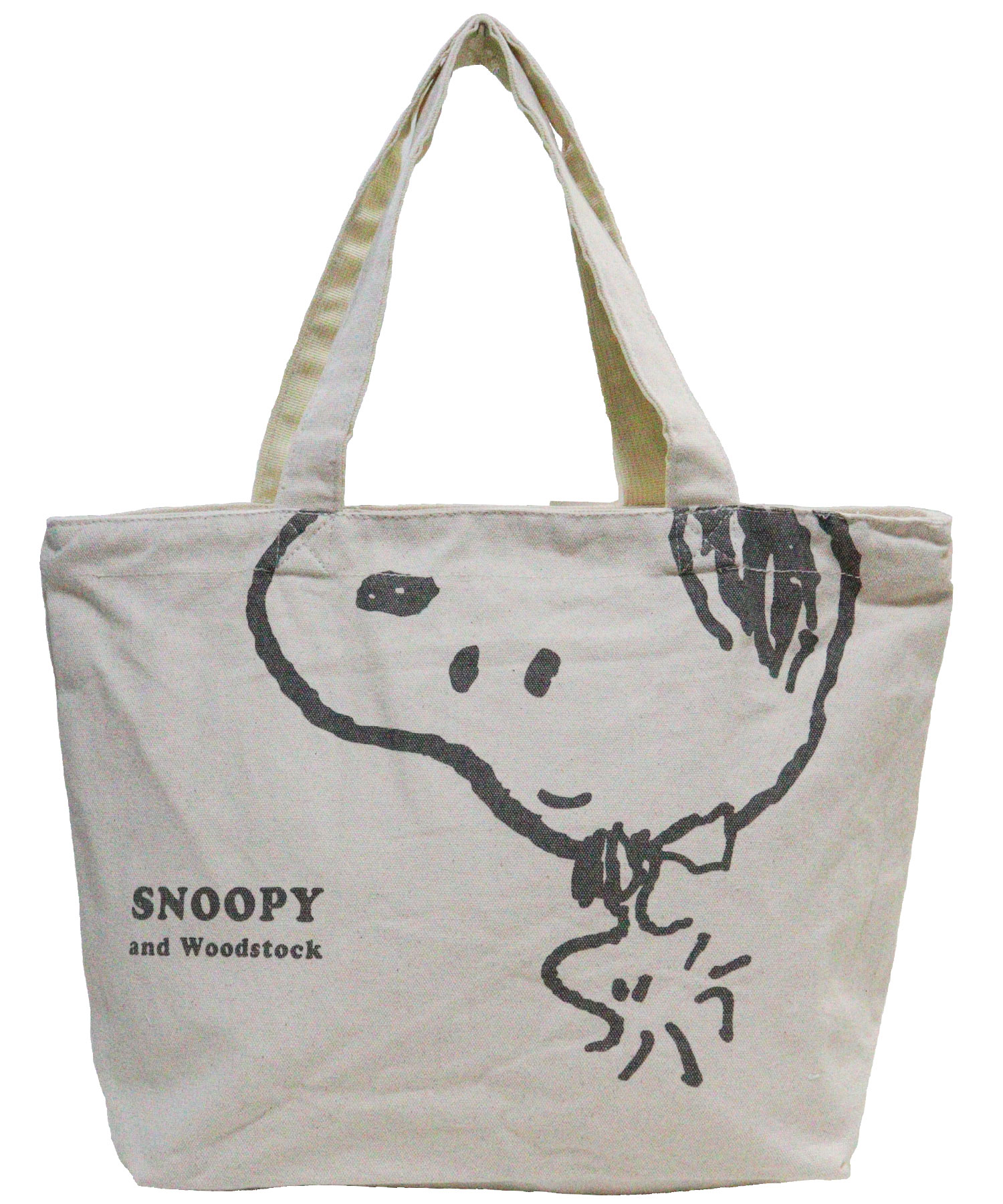 【クーポン利用で12%割引★6/4まで】【送料無料 ゆうパケット発送限定品】 SNOOPY スヌーピー ウッドストック トートバッグ アップフェイス PEANUTS 天ファスナー A4サイズ対応 コットン アイボリー 【楽ギフ_包装】