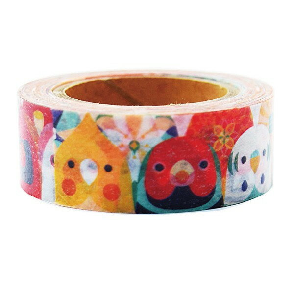 マスキングテープ ★小鳥花束 ◆ゆうパケット対応◆ ことり 小鳥 ステーショナリー 文房具 文具 マステ デコレーション ラッピング インコ 文鳥 野鳥【KOT...