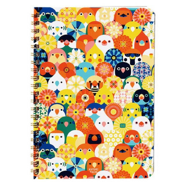 リングノート ★小鳥花束 ◆ゆうパケット対応◆ インコ 文鳥 野鳥 ことり 小鳥 雑貨 グッズ A5サイズ ノート 自由帳 レトロ 鳥柄 花柄 ステーショナリー...