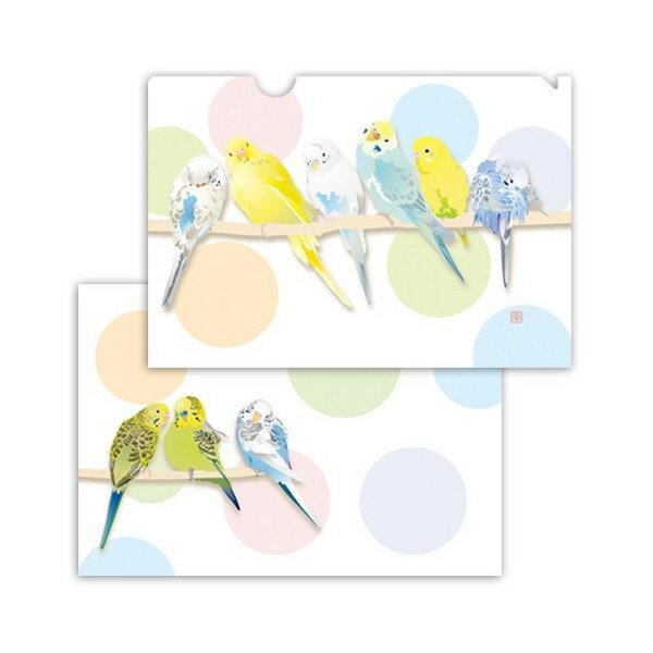 【クリエイティブモーション】A5クリアファイル　★パステルカラーズ　◆クリックポスト対応◆小鳥グッズ 小鳥雑貨 文房具 ステーショナリー クリアファイル クリアホルダー 書類入れ セキセイインコ
