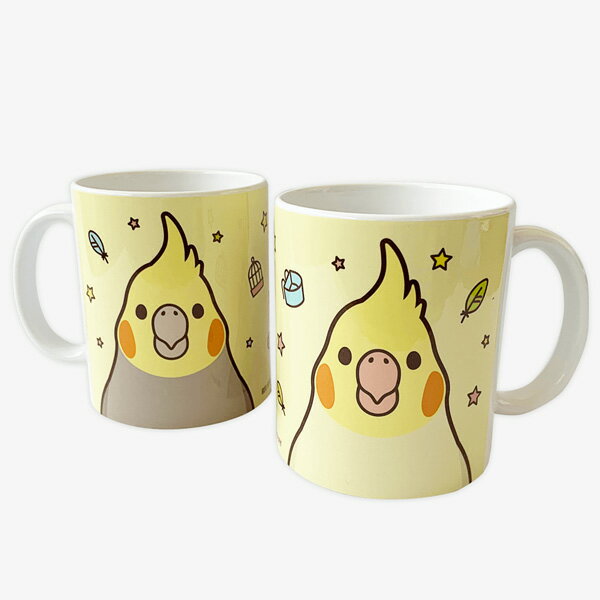 マグカップ　SMILEBIRD　★オカメインコ　◆◆　ことり 小鳥 雑貨 食器 陶器 カトラリー キッチン キッチン用品 コップ マグ グラス ドリンク 飲み物 ギフト デイリー オカメルチノー オカメノーマル【BIRDSTORY】のサムネイル