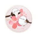 コースター ★シマエナガのspring2021 ◆ゆうパケット対応◆ シマエナガ ことり 小鳥 雑貨 グッズ 丸型 フェイクレザー 合成皮革 高級感 丈夫 厚め...