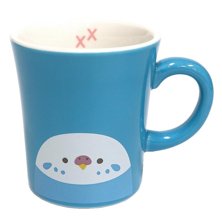 【なごみシリーズ】カラーマグカップ　★セキセイインコ　◆◆　ことり 小鳥 キッチン キッチン用品 陶器 食器 マグ カップ コップ 贈答品 プレゼント ギフトのサムネイル