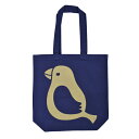 でか文鳥帆布バッグ ★紺×金 ◆◆ ことり 小鳥 雑貨 鞄 かばん 帆布バッグ キャンバスバッグ トートバッグ 手提げ袋 文鳥 白文鳥【KOTORITACHI】
