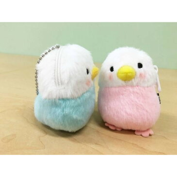 【サンレモン】イロトリドリ　ミニポーチ　★インコ（ピンク）　◆小鳥グッズ 小鳥雑貨 ぬいぐるみ ポーチ 小物入れ バッグチャーム