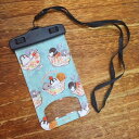 防水スマホケース フルーツポンチ ◆ゆうパケット対応◆ ペンギン ことり 小鳥 雑貨 グッズ ネックストラップ付 全機種対応 イラスト かわいい おしゃれ 首掛け タッチ可 操作可 スマートフォン モバイル 携帯 海水浴 プール 夏雑貨 クリエイティブモーション【もこぺん】