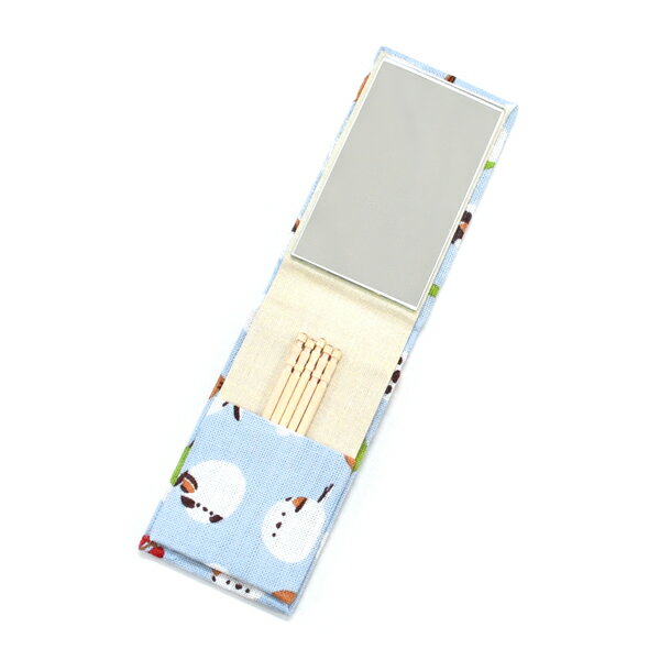 エチケットミラー　★野鳥　ブルー　◆ゆうパケット対応◆　雑貨 和雑貨 キッチン用品 ランチグッズ コスメ コスメグッズ 手鏡 ミラー ミニ鏡 ミニミラー 携帯ミラー 携帯鏡 エチケット 身だしなみ コンパクトミラー メジロ スズメ シマエナガ【なごみ×濱文様】