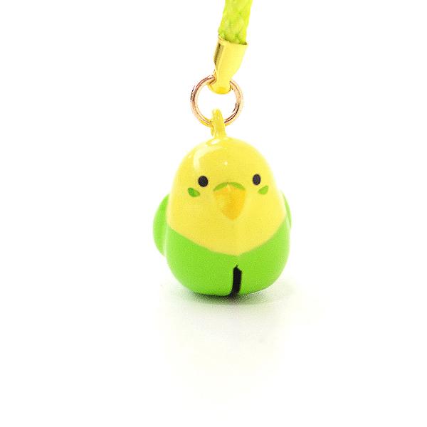 ことり鈴 ストラップ セキセイグリーン ◆ゆうパケット対応◆ セキセイインコ ことり 小鳥 雑貨 グッズ 根付 鈴付き 鳥型 かわいい おしゃれ アクセサリー キーホルダー キーチェーン バッグチャーム ギフト プレゼント 贈り物【サザンDSクリエイト】のサムネイル
