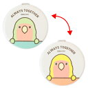 折りたたみミラー ★コザクラインコ ALWAYS TOGETHER ◆ゆうパケット対応◆ ことり 小鳥 雑貨 グッズ 丸型 2面ミラー 小さい 軽い 手のひらサ...