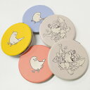 折りたたみミラー ★ANIMAL STORY ◆ゆうパケット対応◆ ことり 小鳥 雑貨 グッズ 丸型 2面ミラー 小さい 軽い 手のひらサイズ イラスト かわい...