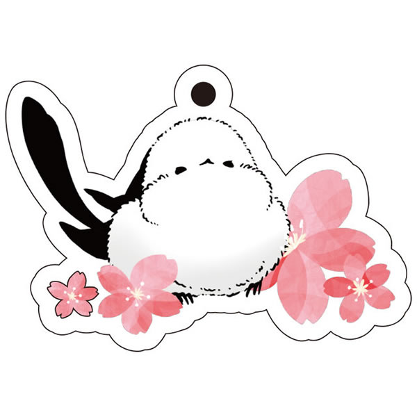 アンブレラチャーム　さくらでまったり　◆ゆうパケット対応◆ シマエナガのSpring2021 ことり 小鳥 雑貨 グッズ シリコンリング ダイカット かわいい おしゃれ 桜 春 アンブレラマーカー 傘用アクセサリー タグ 目印 盗難防止 クリエイティブモーション【ぴよ手帖】