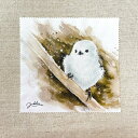 水彩画メガネ拭き シマエナガ ◆ゆうパケット対応◆ ことり 小鳥 雑貨 グッズ 15×15 マイクロファイバー 吸水速乾 イラスト 鳥柄 おしゃれ クール かっ...