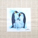 水彩画メガネ拭き ペンギン ◆ゆうパケット対応◆ ことり 小鳥 雑貨 グッズ 15×15 マイクロファイバー 吸水速乾 イラスト 鳥柄 皇帝ペンギン 親子 雪 おしゃれ クール かっこいい バード アニマル 動物 メガネクロス レンズクリーナー【クリエイティブモーション】