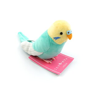 【ことりカフェ】ぬいぐるみクリップ　★セキセイインコ　レインボー　RB　◆◆　ことり 小鳥 マスコット インテリア ステーショナリー 文房具 文具 書類ばさみ ペーパークリップ ぬいぐるみ