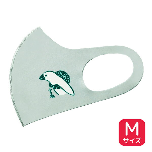 【ふろしき文鳥】クールマスク　★Mサイズ　◆ゆうパケット対応◆　白文鳥 ことり 小鳥 雑貨 グッズ マスク 立体マスク ワンポイント 接触冷感 吸水速乾 形態安定 日本製 洗える 繰り返し使える 紫外線 熱中症 暑さ対策 夏 ひんやり 涼しい 涼感 エチケット 予防のサムネイル