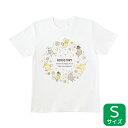 Tシャツ ことりとおはな オカメインコ Sサイズ 男女兼用 ユニセックス ことり 小鳥 雑貨 グッズ ティーシャツ 半そで 半袖 クルーネック 丸首 夏服 活動着 花柄 鳥柄 プリント イラスト アニマル 白地 綿100% コットン【BIRDSTORY】