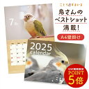 ことりすまいるカレンダー 2025年版カレンダー 壁掛けA4 ◆ゆうパケット対応◆ 令和7年 令和7年 2025年 月間カレンダー 月替わり 月めくり 小鳥グッ...