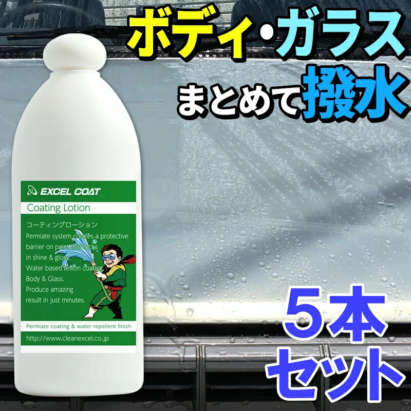 車 洗車グッズ カーコーティング剤 コンディショニングローション 400ml 5本セット スポンジ＆クロス付き ボディ撥水 ガラス撥水 塗装補正 車用品 ポリマーコート 艶出し 業務用 車用品 カー用品 洗車用品 洗車 撥水コーティング ガラス