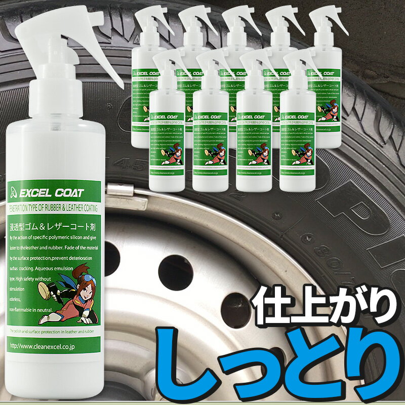 車 洗車グッズ 洗車用品 タイヤワックス レザーワックス 業務用 浸透型ゴム レザーコート剤 250ml 10本セットスポンジ クロス付き 車 つや出し 皮革 本革 シート ダッシュボード コーティング 保護 劣化防止 カー用品 カーケア 車用品 ワックス タイヤ