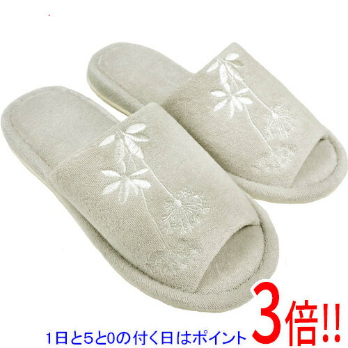 Rakuten - 【1日と5.0のつく日、18日はポイント3倍！】【新品(開封のみ)】 センコー スリッパ 植物モチーフがオシャレなトイレタリー サリナ フリーサイズ 67468 グレー