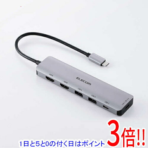 【1日と5.0のつく日、18日はポイント3倍！】ELECOM ドッキングステーション6in1 DST-M060BPSV シルバー