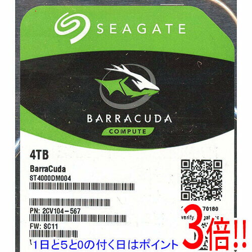 【1日と5.0のつく日、18日はポイント3倍！】【中古】SEAGATE製HDD ST4000DM004 4TB SATA600 2000〜3000時間以内