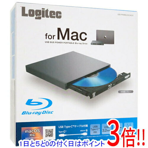 商品名【中古】Logitec ポータブルBlu-rayドライブ LBD-PWB6U3CMGY グレー 元箱あり商品状態動作確認済みの中古品です。※中古品のため、使用感や傷、汚れ等がある場合がございます。商品説明Type-C対応 Mac向け USB3.2 (Gen1)ポータブルブルーレイドライブ　Mac BookやiMacで、mac OS標準アプリのDVDプレーヤー / iTunes / Finder などが使えるポータブルブルーレイドライブ。商品名光学ドライブ型番LBD-PWB6U3CMGY [グレー]仕様[基本スペック]設置方式 外付け接続インターフェース USB3.2 Gen1(USB3.0)バスパワー対応 ○対応OS Windows/macOS/Chrome OSM-DISC対応 ○[再生可能メディア]BD-R ○BD-R DL ○BD-RE ○BD-RE DL ○BD-R XL ○BD-RE XL ○BD-ROM ○DVD-R ○DVD-RW ○DVD-R DL ○DVD+R ○DVD+RW ○DVD+R DL ○DVD-RAM ○DVD-ROM ○[記録可能メディア]BD-R ○BD-R DL ○BD-RE ○BD-RE DL ○BD-R XL ○BD-RE XL ○DVD-R ○DVD-R DL ○DVD+R ○DVD+R DL ○DVD-RW ○DVD+RW ○DVD-RAM ○[書き込み速度]DVD-R書き込み速度 8 倍速DVD-RW書き換え速度 6 倍速DVD+R書き込み速度 8 倍速DVD+RW書き換え速度 8 倍速DVD-RAM書き換え速度 5 倍速CD-R書き込み速度 24 倍速CD-RW書き込み速度 24 倍速BD-R書き込み速度 6 倍速BD-RE書き換え速度 2 倍速[サイズ・重量]重さ 230 g幅x高さx奥行 138x14x133 mm付属品※画像に写っているものがすべてです。ご確認のうえご検討ください。その他※掲載画像は代表画像です。実際の商品と細部が異なる場合がございますので、商品状態につきましては表記の内容をご確認ください。※返品についてはこちらをご覧ください。　