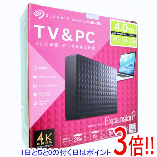 【1日と5.0のつく日、18日はポイント3倍！】SEAGATE 外付けハードディスク SGD-JMX040UBK 4TB