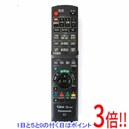 【1日と5.0のつく日、18日はポイント3倍！】【中古】Panasonic ブルーレイディスクレコーダー用リモコン N2QAYB000346