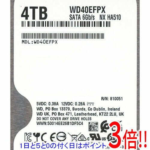 【1日と5.0のつく日、18日はポイント3倍！】Western Digital製HDD WD40EFPX 4TB SATA600 5400
