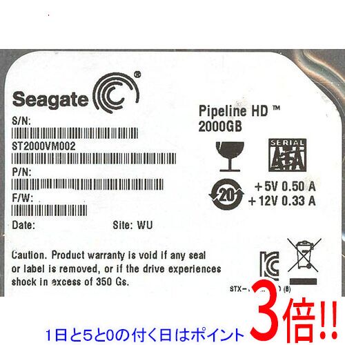 ��1����5.0�ΤĤ�����18���ϥݥ����3�ܡ��ۡ���š�SEAGATE��HDD ST2000VM002 2TB SATA300 5900 100��200���ְ���