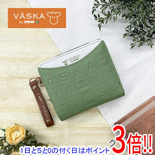 N - 【1日と5.0のつく日、18日はポイント3倍！】【新品(開封のみ)】 VASKA by moz ニコル ラウンドファスナー札入れ VS-0472 グリーン