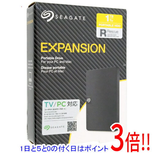 【1日と5.0のつく日、18日はポイント3倍！】SEAGATE ポータブルハードディスク 1TB Expansion STKM1000300 ブラック