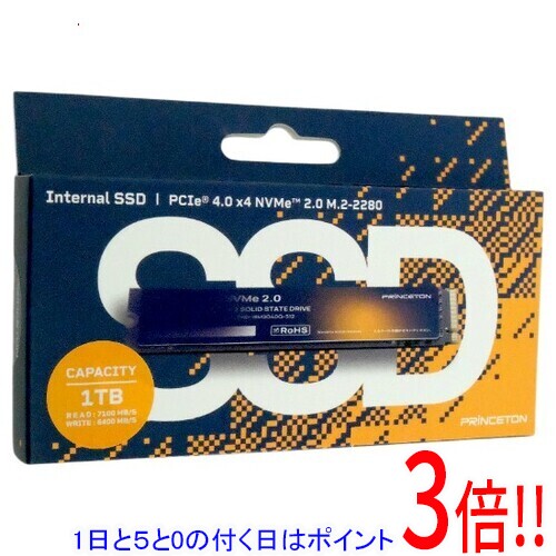 【1日と5.0のつく日、18日はポイント3倍！】PRINCETON 内蔵型SSD PHD-ISM2G4DG-1T 1TB