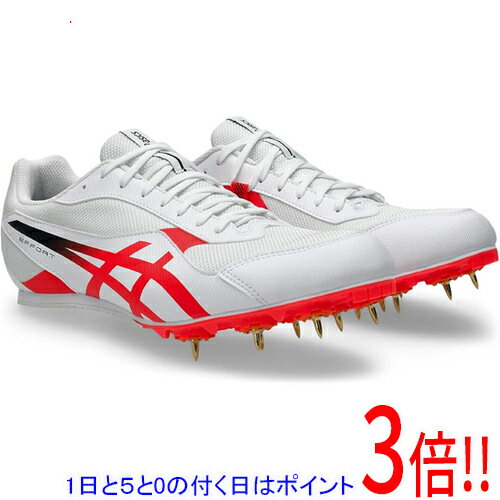 短跑 - 【1日と5.0のつく日、18日はポイント3倍！】asics アシックス 23.0cm 陸上シューズ スパイク EFFORT 14 1093A264 ホワイト/フラッシュ レッド