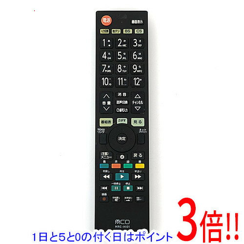 【1日と5.0のつく日、18日はポイント3倍！】【中古】ミヨシ テレビ用リモコン 日立 Wooo 対応 MRC-HI01