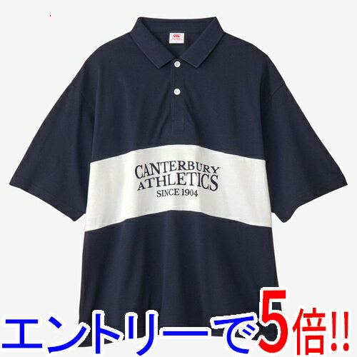 【エントリーで5倍！11/14 10:00〜11/16 23：59まで！】CANTERBURY カンタベリー L サイズ ショートスリーブ パネルビッグラガーポロ RA325115 ネイビー